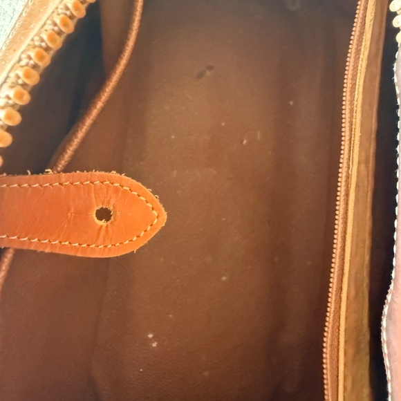 DOONEY & BOURKE USA AWL Zip Satchel Purse Doctor Bag Tote Cream /British Tan - Picture 10 of 12